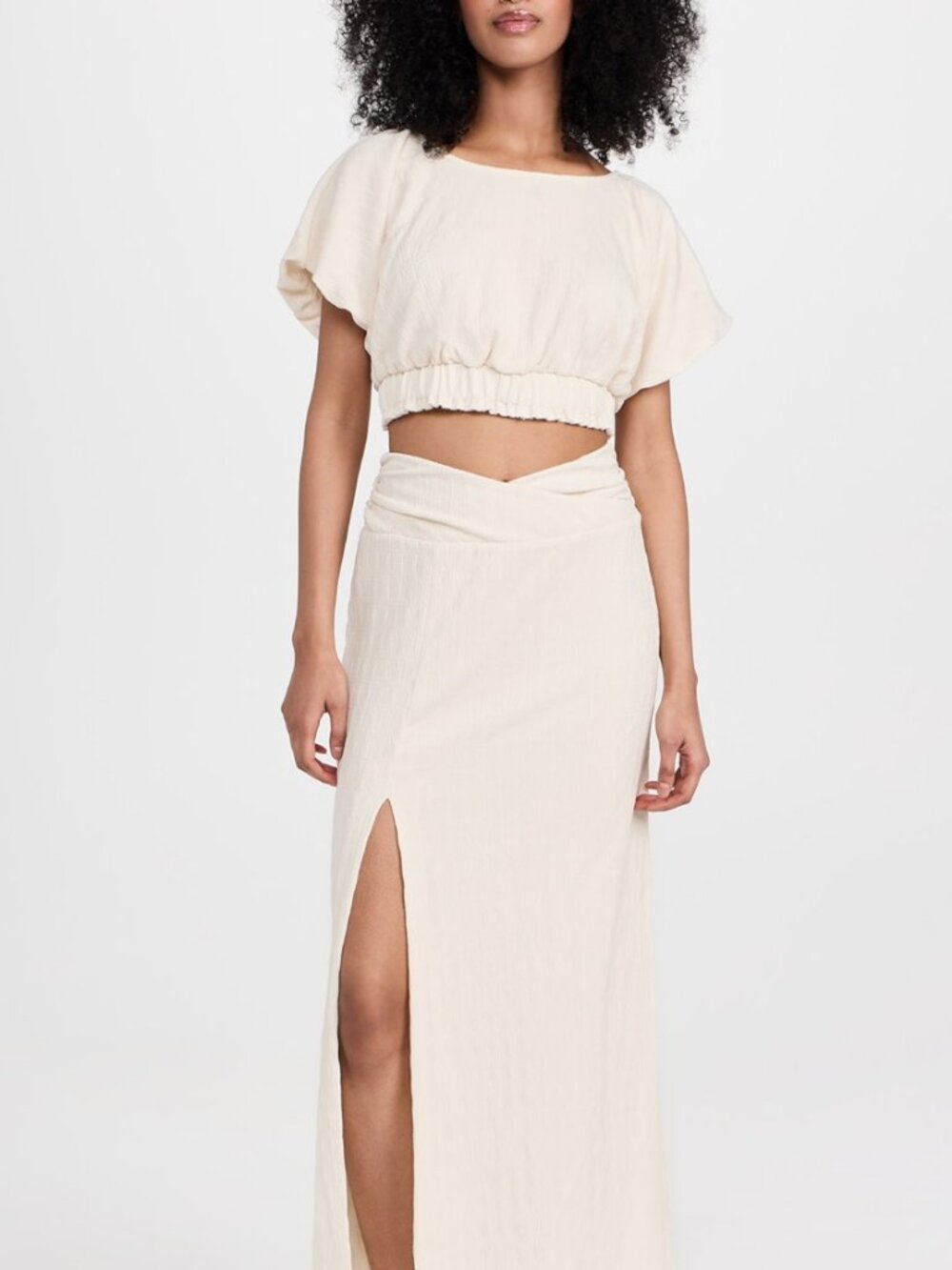 Free People Tovah 2-Piece Set Ivory Size: XS Like New  Crop Top + Maxi Skirt